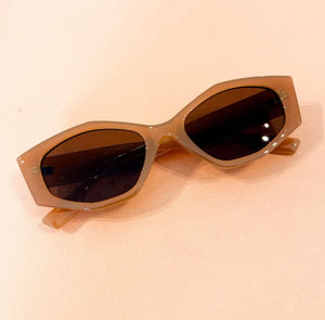 Simone Angular Sunglasses latte