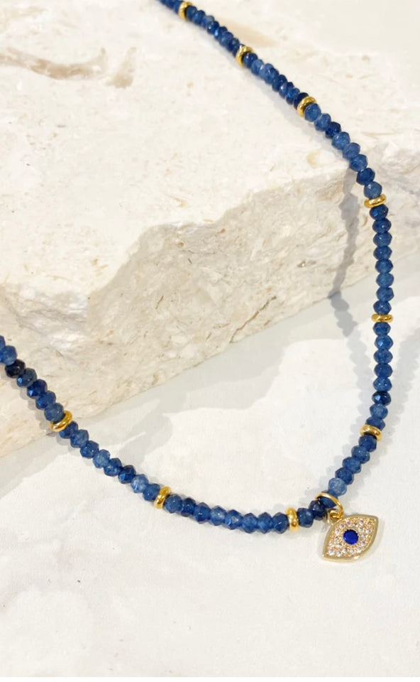 Evil Eye stone beaded necklace