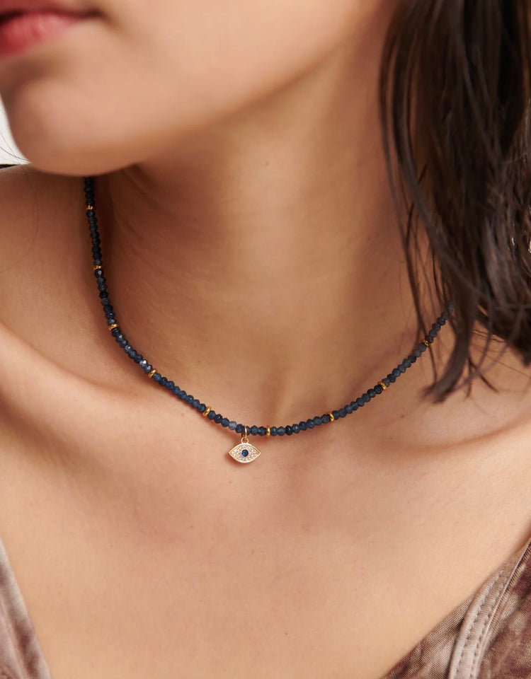 Evil Eye stone beaded necklace