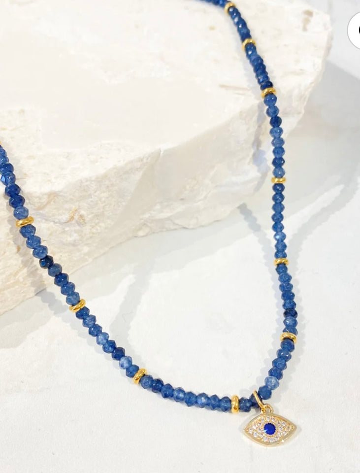 Evil Eye stone beaded necklace