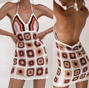 Crochet halter neck Dress