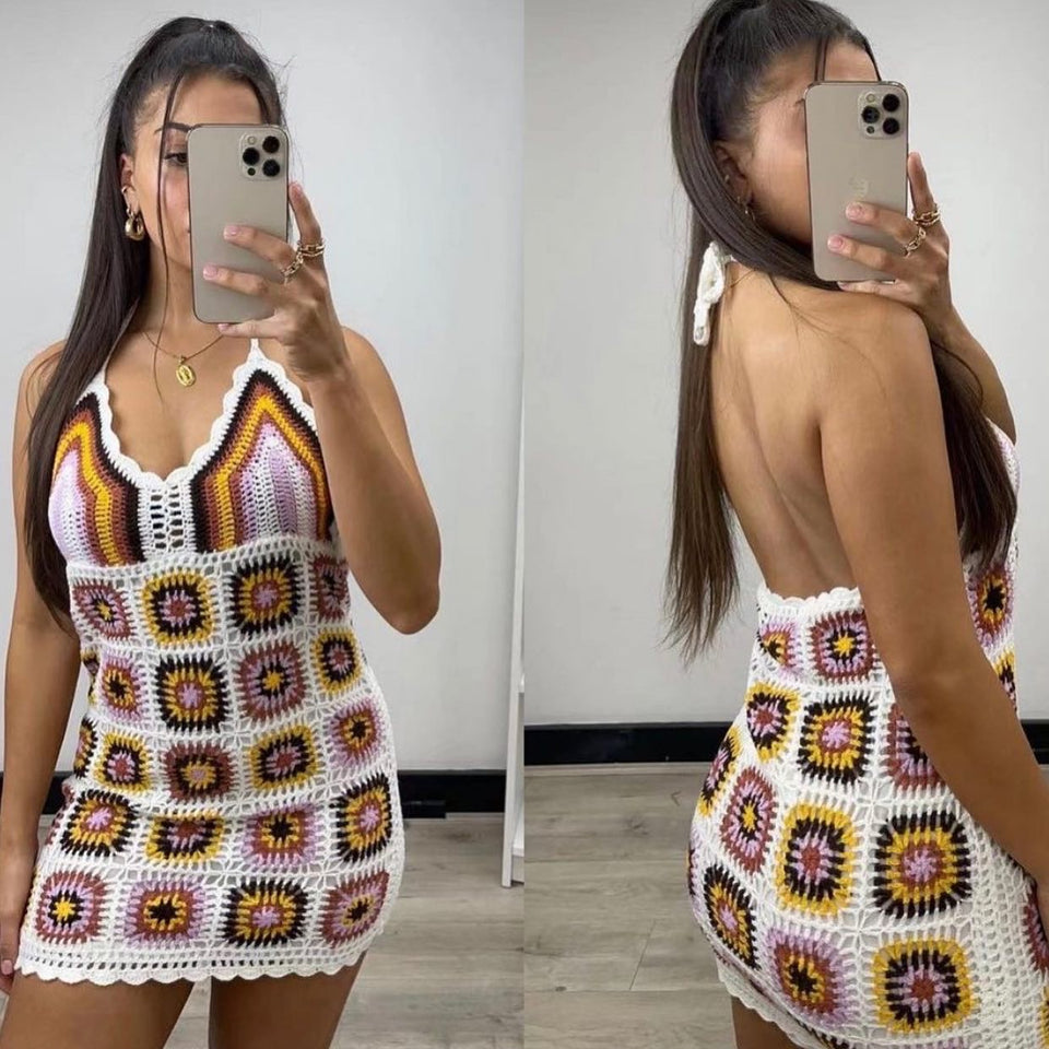 Crochet halter neck Dress