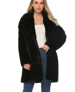 Fur fax midi coat