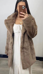 Fax fur coat mocha