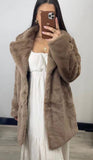 Fax fur coat mocha